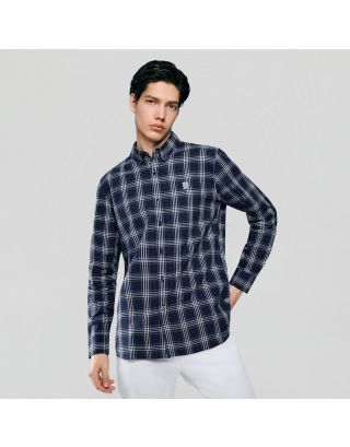 GIORDANO LIONLOGO SHIRT 01046083 NAVYWHTKHAKI 10
