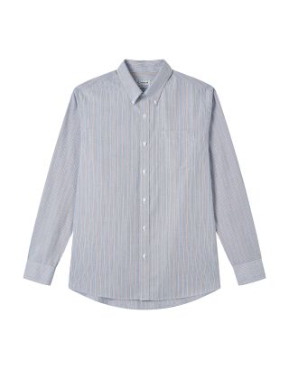 GIORDANO WRINKLE FREE LS SHIRT 01046009 NAVYWHITE KHAKI 06
