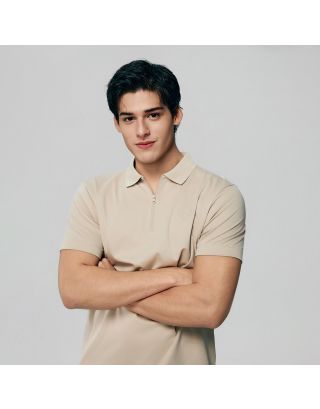 GIORDANO QRTRE LIQUID ZIP POLO 01016284 CREAMWARE 04
