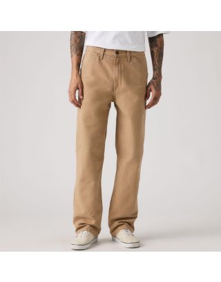 Levi's® 568™ Loose Straight Carpenter Men's Jeans 55849-0081 in Tiger's Eye Canvas Beige, made from 100% cotton non-stretch denim with a loose fit and straight leg.