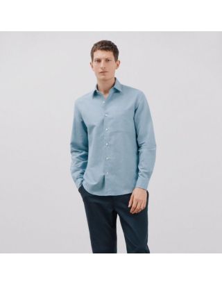 CORTEFIEL MEN'S LINEN SHIRT 2219161 MEDIUM BLUE