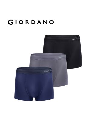 GIORDANO MODAL BOXER 01176021 SIGNATURE BLACK DARK GREY SIGN NAVY 75