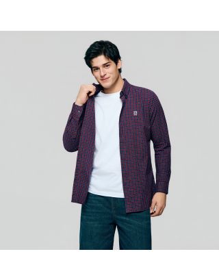 GIORDANO LION LS SHIRT 01046083 NAVYREDWHITE 99