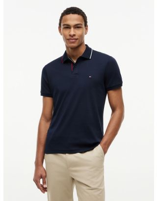 TOMMY HILFIGER LIQUID TIPEDSLIM POLO MW0MW43263 NAVY BLUE