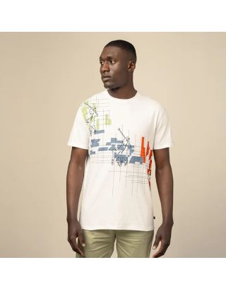 POLO DISTORTED PRINT SHORT SLEEVES TEE OFF WHITE