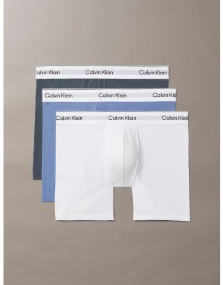 CALVIN KLEIN 3 PACALVIN KLEIN BOXER BRIEF LV00NB4394 WHITE BLUE TURBULANCE