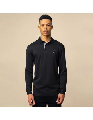 POLO MEN DOUBLE YARN LONG SLEEVES GOLFER 0055672 BLACK