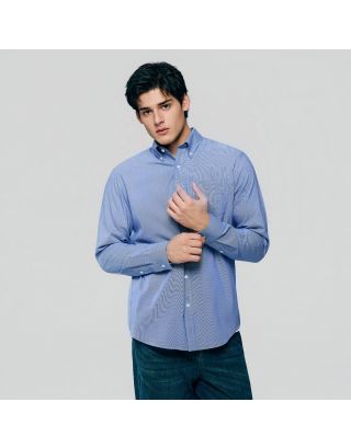 GIORDANO WRINKLE FREE LS SHIRT 01046009 NAVYWHITE 13