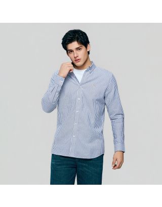 GIORDANO LION LS SHIRT 01046083 GRAY WHITE 96