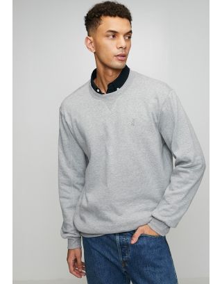 POLO ESSENTIAL FLEECE SWEATER 0070789 GREYMELANGE