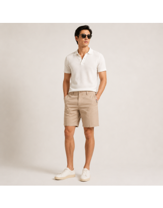 GIORDANO MEN'S SLIM FIT TWILL BERMUDA SHORT 01105202 – CROCKERY KHAKI