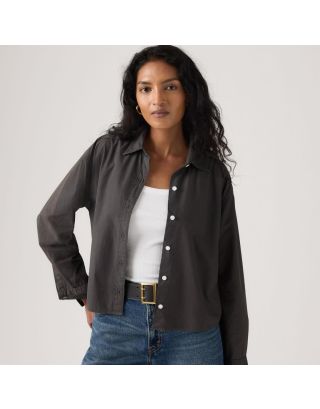 LEVI’S CROPPED HARLIE WOMEN’S SHIRT 003P2-0009 GARMENT DYE PHANTOM – BLACK