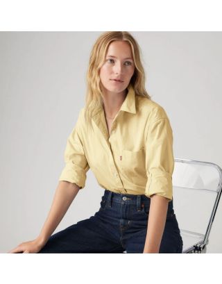 LEVI'S® HARLIE BOYFRIEND SHIRT 001HM-0024 GARMENT DYE FRENCH VANILLA - YELLOW