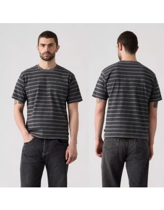 LEVI'S® RED TAB VINTAGE TEE A0637-0191 OVERDYE STRIPE BLACK