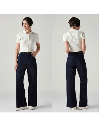LEVI'S® CINCHED RIBCAGE WIDE LEG FIT HIGH RISE REDLOOP JEANS 008DH-0003 DARK INDIGO
