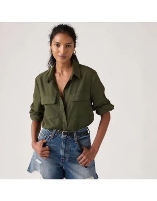 Levi’s® Women’s Elaine Utility Shirt – 005NJ-0009 Garment Dye Deep Depths Green
