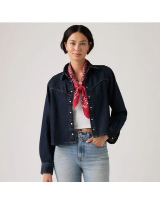 LEVI’S WOMEN’S LOGAN TENCEL SHACKET 005DW-0000 TENCEL DARK NIGHTS – BLUE