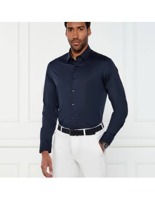 MICHAEL KORS CLASSIC FIT LONG SLEEVE MEN’S SHIRT CB9409T4CZ NAVY BLUE