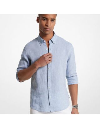 MICHAEL KORS LINEN LONG SLEEVE MEN’S SHIRT CS4400H4YT CHAMBRAY