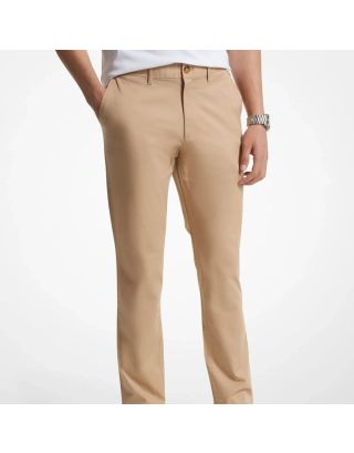 MICHAEL KORS MEN’S SLIM-FIT COTTON BLEND CHINO PANTS CS4301KDR2 – KHAKI
