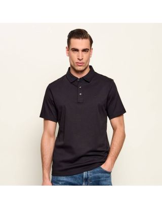 Michael Kors Mens PLAIN SLEEK COTTON POLO SHIRT CB95FGVC93 - BLACK