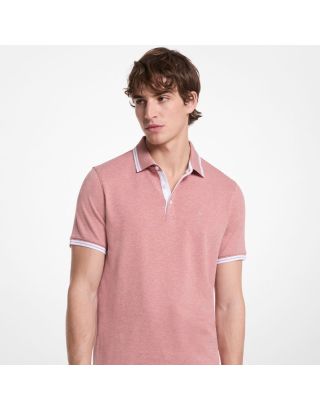 MICHAEL KORS TIPPED GREENWICH COTTON POLO SHIRT CS2512720B – DUSTY ROSE HEATHER
