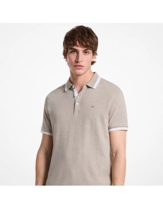 MICHAEL KORS TIPPED GREENWICH COTTON POLO SHIRT CS2512720B – DUSTY SAGE HEATHER