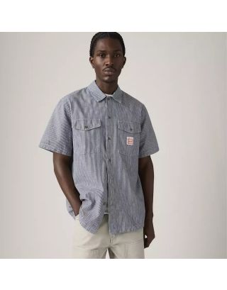 Levi’s® Workwear Short Sleeve Worker Men’s Shirt – 003O1-0004 Washington Stripe Dark Wash