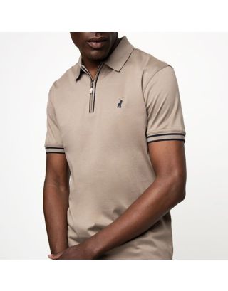 POLO DM PLAIN QUARTER ZIP GOLFER 0062506 TAUPE