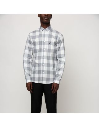 POLO LARGE GINGHAM LONG SLEEVE SHIRT 0062569 WHITE