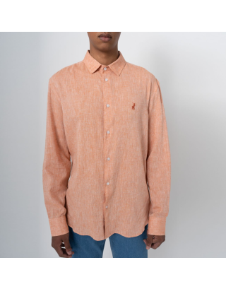 Polo Linen Long Sleeve Shirt 0062525 Orange