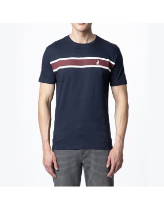 Polo Printed Stripe Short Sleeved Tee 0072567 Navy
