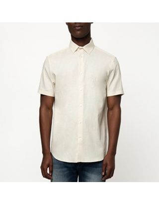 POLO SHORT SLEEVED PLAIN LINEN MEN'S SHIRT 0062527 BIRCH