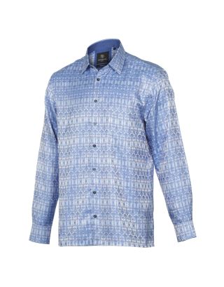 PRESIDENTIAL AFRICAN SHIELD FORMAL SHIRT P25LT33LSHM BLUE