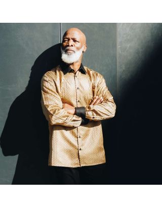 PRESIDENTIAL MADIBA PIN STRIPE SHIRT P24LT99LSHM GOLD