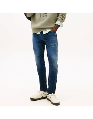 Tommy Hilfiger Austn Men's Slim Taper Fit Jeans in Dark Denim DM0DM22247 with modern tapered leg and premium denim finish