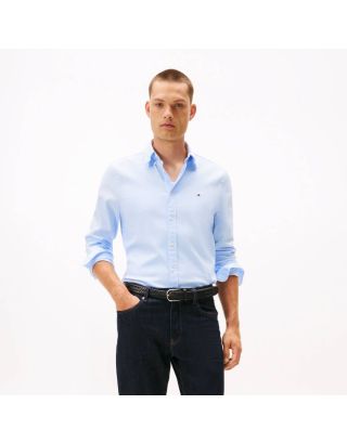 TOMMY HILFIGER DOBBY SLIM FIT LONG SLEEVE MEN’S SHIRT MW0MW40458 SWEET BLUE