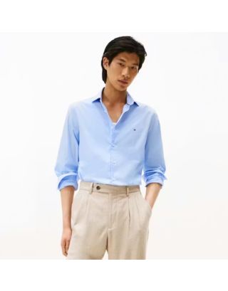 TOMMY HILFIGER FLEX SLIM FIT POPLIN MEN’S SHIRT MW0MW38347 LIGHT BLUE
