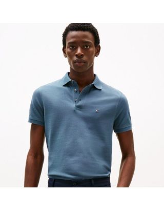 TOMMY HILFIGER SLIM POLO MEN’S SHIRT 1985 CORE MW0MW17771 AEGEAN SEA