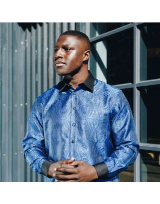 PRESIDENTIAL ROYAL PRINCE FORMAL SHIRT P25LT21LSHM BLUE